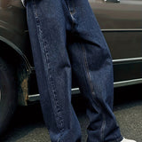 Elastic Waist Loose Fit Jeans for Men - Street Wear, Hip-Hop Dance, Jogging, Cycling - Fashionable Wide Leg