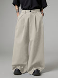 Men'S Loose Fit Solid Color Wide Leg Pants with Pockets - Casual, Soft, and Comfortable for Spring, Street Style, Casual Wear Pants|Wide Leg Trousers|Nonstretch Fabric