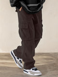 Men's Fashion Drawstring Flap Pocket Casual Pants, Multi-Pocket Design Comfortable and Stylish - Perfect for Hiking Street Outdoor Activities | Spring/Summer Apparel, Suitable for All Seasons