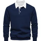 Fall & Winter Solid Color Fleece-Lined Shirt - Men's Casual Machine Washable with Button Detail