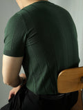 Men's Short Sleeve Crew Neck Knit Sweater - Red, Blend Fabric, Stretchy, Easy Care, Ideal for Outdoor & Casual Wear