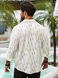 Semi-Sheer Long Sleeve Stylish Shirt - Men's Casual Button-Up With Lapel Collar - For Holiday Resorts, Spring Summer And Fall