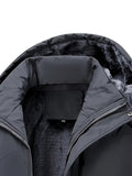 Thick Warm Hooded Polyester Jacket - Men's Casual Windproof Leisure Style Outerwear for Fall/Winter - Zip-Up Conventional Version Autumn/Winter
