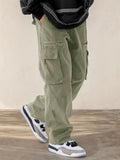 Men's Fashion Drawstring Flap Pocket Casual Pants, Multi-Pocket Design Comfortable and Stylish - Perfect for Hiking Street Outdoor Activities | Spring/Summer Apparel, Suitable for All Seasons