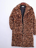 [Long Warm Coat Leopard Pattern] Men's Plush Warm Coat With Leopard/ Zebra Pattern Design, Long Length Trendy Coats For Fall/Winter