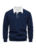 Fall & Winter Solid Color Fleece-Lined Shirt - Men's Casual Machine Washable with Button Detail