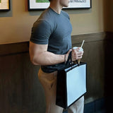 Mens high collar elastic casual shaping t-shirt genderless new simple slim fit versatile solid color comfortable top unisex