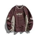 Contrasting Color Round Neck Sweatshirt