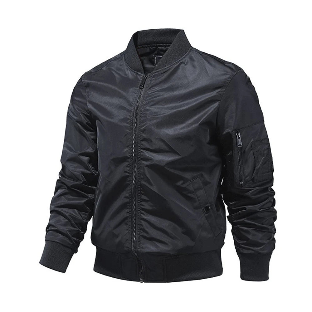 Fashion Spring Jacket for Men Solid Color New in Outerwear Bomber Aviator Jackets Outdoor Baseball Jackets Men's Clothing