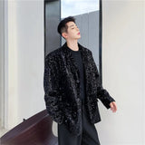 Male Shiny Blazers Spring jacket men Stylish Sequin Decor Blazer For Men Suit Jackets Dazzling Stage Clothing