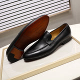 Fashion Mens Loafers Leather Handmade Black Brown Casual Business Dress Shoes Party Wedding Men's Footwear