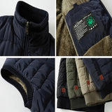 Mens Jacket Sleeveless Vest Winter Male Fleece Warm Vest Coats Men Stand Collar Army Thicken Waistcoats Clothing 6XL