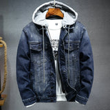 Men Black/blue Winter Jean Jackets Outerwear Warm Denim Coats New Liner Thicker Winter Wool Large Size m-4xl