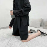 Summer Suit Shorts Men Fashion Business Dress Shorts Men Streetwear Loose British Style Suit Shorts Men Black Formal Shorts