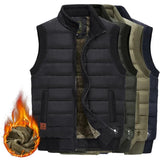 Mens Jacket Sleeveless Vest Winter Male Fleece Warm Vest Coats Men Stand Collar Army Thicken Waistcoats Clothing 6XL