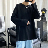 Men Long Sleeve T-shirts Autumn Male Simple Design Solid Basic Oversize 5XL Soft Cozy High Quality All-match Korean Fashion Chic