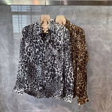 Men Spring High Quality Printed Leopard Shirts Men Fashion Casual Business Shirts Male Long Sleeve Slim Fit Blouses O203