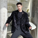 Male Shiny Blazers Spring jacket men Stylish Sequin Decor Blazer For Men Suit Jackets Dazzling Stage Clothing