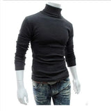 Fashion Men Sweater Solid Color Long Sleeve Turtleneck Sweater in Men's Pullovers Knitted Sweater Men Jersey Hombre Cuello