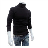Fashion Men Sweater Solid Color Long Sleeve Turtleneck Sweater in Men's Pullovers Knitted Sweater Men Jersey Hombre Cuello