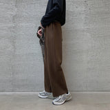 Winter Thick Woolen Pants Men's Warm Fashion Black Brown Casual Pants Men Korean Loose Straight-leg Pants Mens Trousers S-2XL