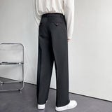White Suit Pants Men Fashion Society Mens Black Dress Pants Korean Casual Loose Wide Leg Pants Mens Office Formal Trousers
