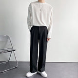 White Suit Pants Men Fashion Society Mens Black Dress Pants Korean Casual Loose Wide Leg Pants Mens Office Formal Trousers