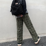 Spring Casual Plaid Pants Men Wide Leg Vintage BF Couple Straight Corduroy Pantalones Streetwear Harajuku Mopping Oversize S-3XL