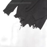 Autumn winter men ripped hole patchwork oversized knitted sweater irregular design hip hop punk knitwear women vintage pullover