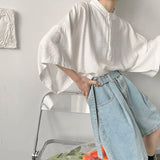 Summer Shirt Men Oversize  Fashion Black White Casual Shirt Men Streetwear Korean Loose Short Sleeve Shirts Mens Pullover Shirts