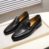 Fashion Mens Loafers Leather Handmade Black Brown Casual Business Dress Shoes Party Wedding Men's Footwear