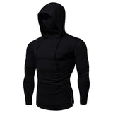 New Men Solid Black Gray Hoodie Long Sleeve Hooded Sweatshirt For Man Sports Fitness Gym Running Casual Pullover Tops