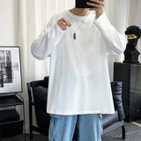 Men Long Sleeve T-shirts Autumn Male Simple Design Solid Basic Oversize 5XL Soft Cozy High Quality All-match Korean Fashion Chic