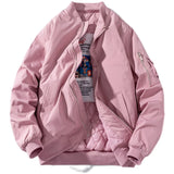 Winter Bomber Jacket Men Women Air Force Pilot Jacket Solid Fashion Casual Baseball Coat Male Couple Autumn White Black Pink