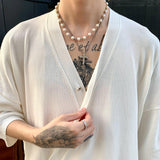 Top e pantaloncini a V-Neck Knitted