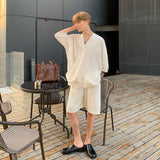 Top e pantaloncini a V-Neck Knitted