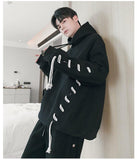 Lace-Up Rope Design Hooded Sweatshirt