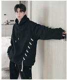 Lace-Up Rope Design Hooded Sweatshirt