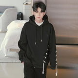 Lace-Up Rope Design Hooded Sweatshirt