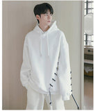 Lace-Up Rope Design Hooded Sweatshirt