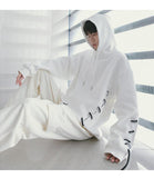 Lace-Up Rope Design Hooded Sweatshirt