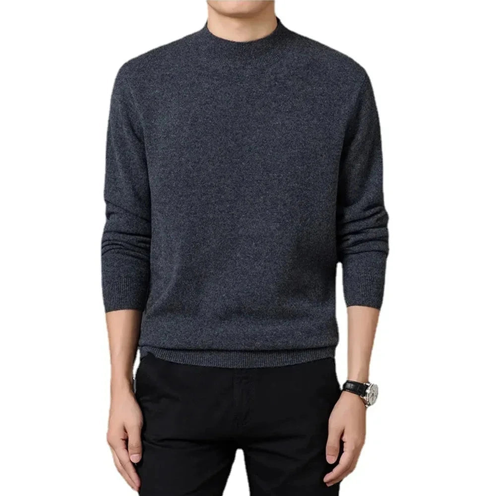 Men's Sweater  Warm and Comfortable Long Sleeve Pullover Sweater  Turtleneck Men Clothing Knit Tops