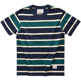 New summer hipster men's heavy retro chunky striped cotton crewneck short sleeve T-shirt