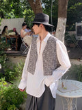 Korean style niche pleated textured drawstring shirt men  spring and autumn new casual loose versatile long-sleeved shirt