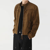 starboy outfit Maillard Style Stand Collar Short Jacket Men's Spring Loose Top Korean Style Trendy High Sense Jacket