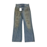 Small old washed dirty pants flared jeans spring and summer new straight loose casual versatile long pants