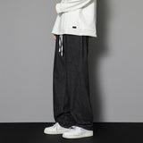 black men fashion urban Clean and Comfortable Trendy Season Men's New Jeans Loose Straight Casual Youth Hong Kong Style Cropped Pants All-Matching