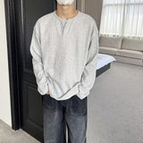 mens outfit inspiration Japanese Retro Henry Collar Fake Two-Piece Long-Sleeved T-shirt Men's Autumn Casual Sweater Men's Autumn Bottoming Shirt