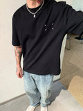 summer new American ins trendy simple solid color short-sleeved T-shirt men's loose design pure cotton top