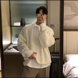 fall mens outfits Sweater Korean Style Lazy Men's Spring and Autumn Loose Casual Lapel Pullover Knitted Polo Sweater Coat